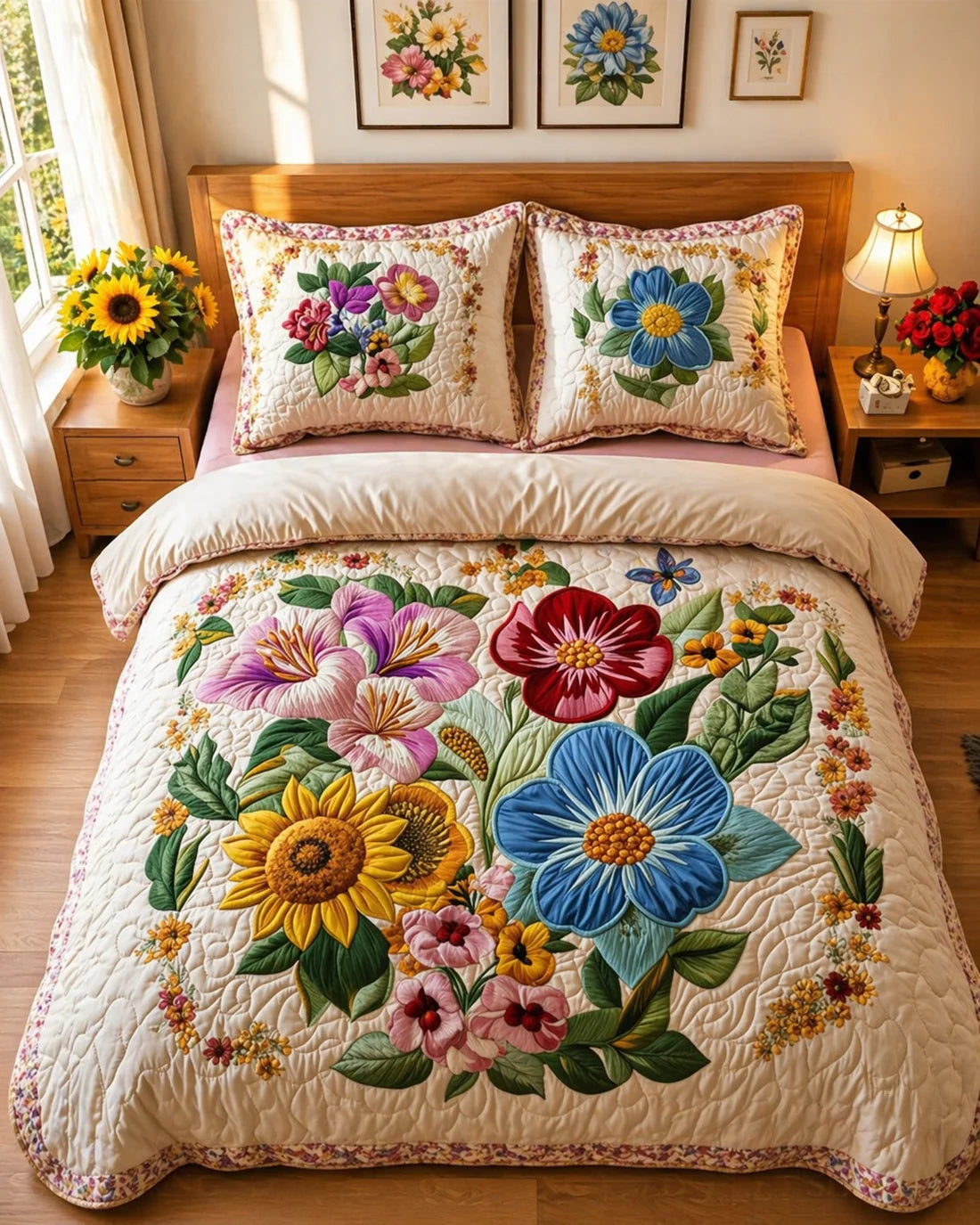 FAUX QUILTING EFFECTS DIGITAL PRINTS SUPERKING SIZE