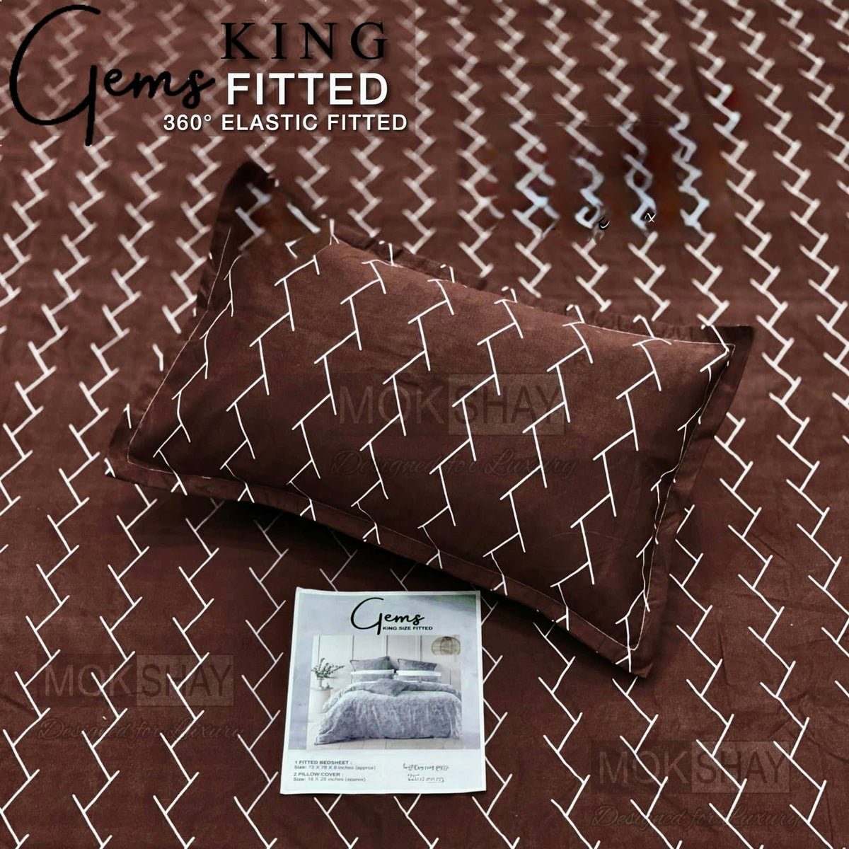 GEMS KING FITTED – 3PCS KING FITTED BEDSHEET SET (1+2)