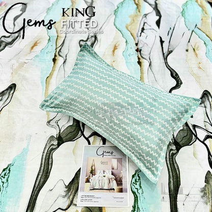 GEMS KING FITTED – 3PCS KING FITTED BEDSHEET SET (1+2)