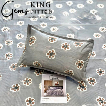GEMS KING FITTED – 3PCS KING FITTED BEDSHEET SET (1+2)